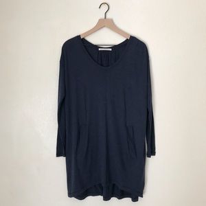 Peruvian Connection Pima Scoop Neck Tunic Pockets